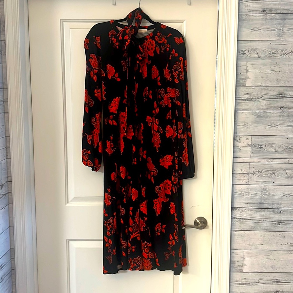 Tory Burch jersey Bow Floral Dress Size XL